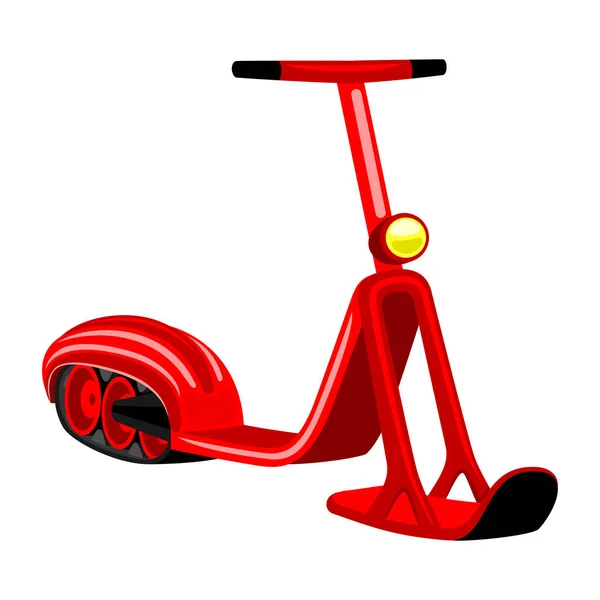 Red Electric Scooter Winter White Background — Stock Vector
