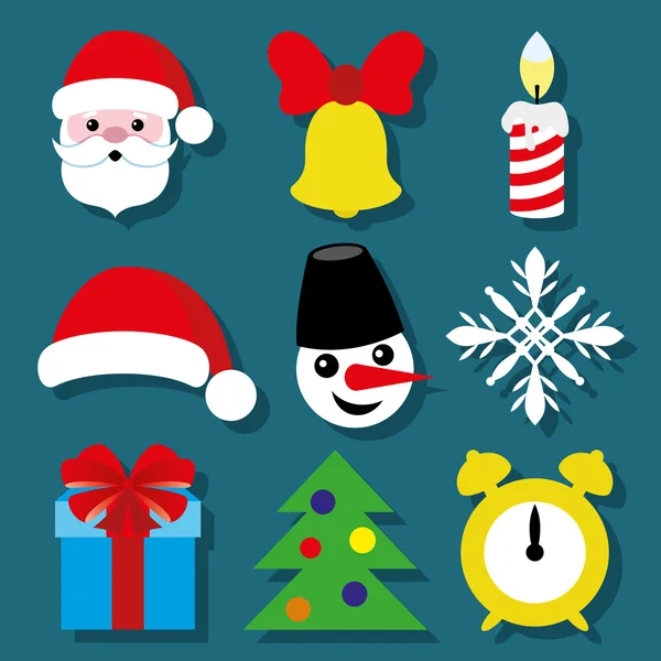 Iconos de Navidad. — Vector de stock