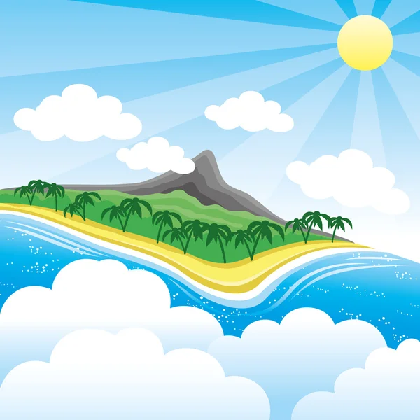 Isla tropical . — Vector de stock