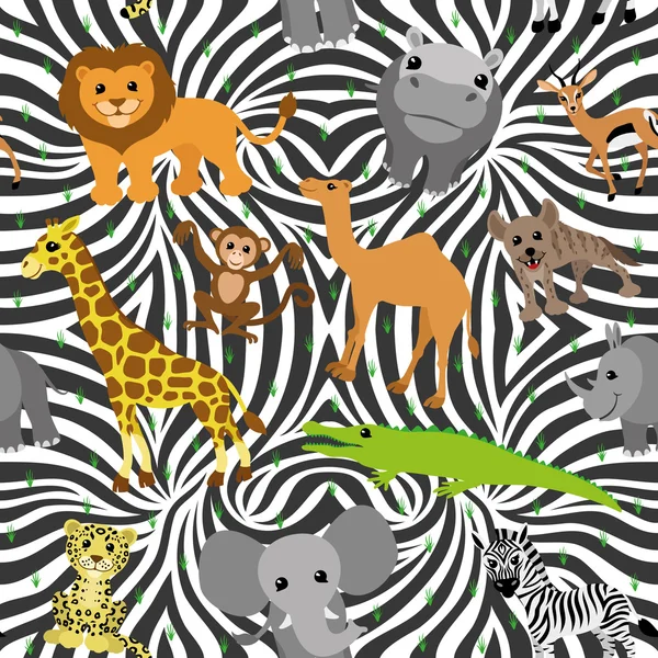 Animales africanos . — Vector de stock