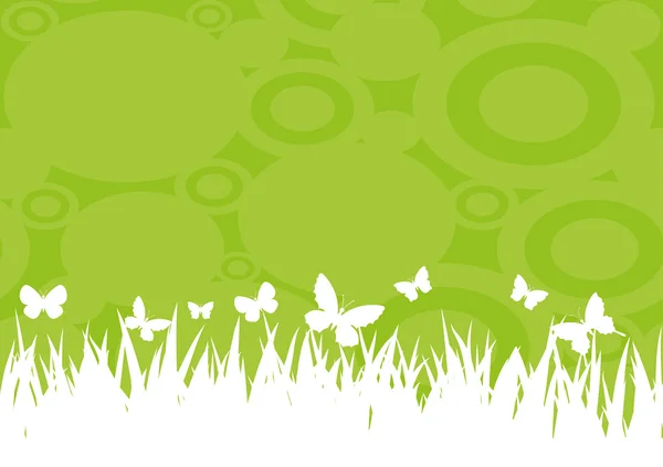 Grass and butterflies. — Stock Vector