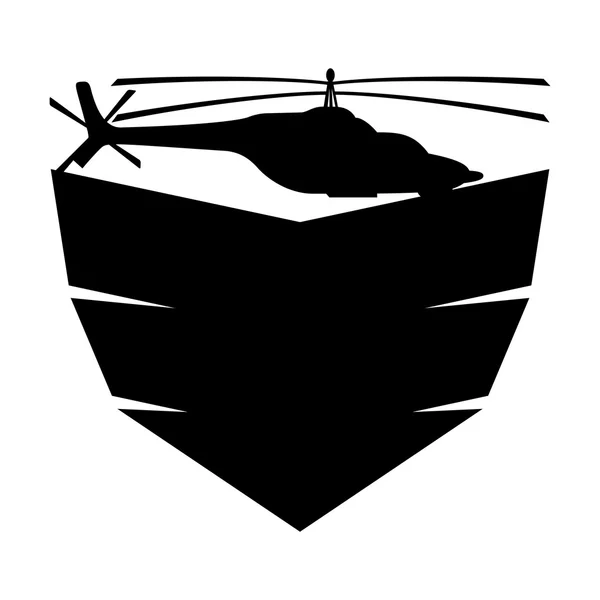 Signe militaire vectoriel. Hélicoptère . — Image vectorielle