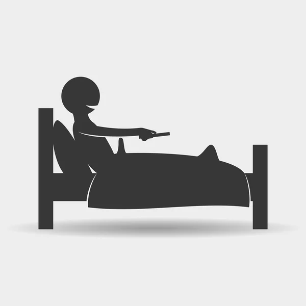 Hombre en la cama. — Vector de stock