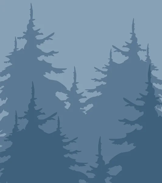 Векторная иллюстрация. Ночной лес . — стоковый вектор