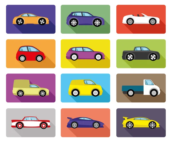 Vector set. Car icons. — Stock Vector