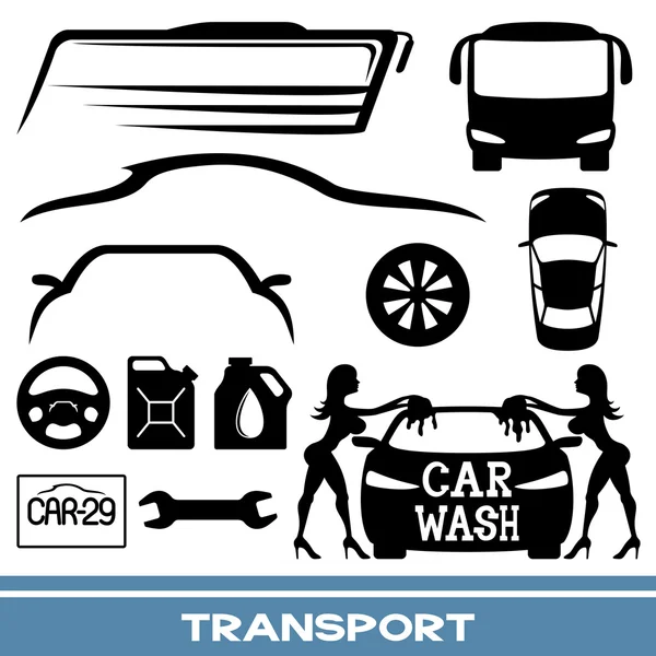 Iconos de transporte. — Vector de stock