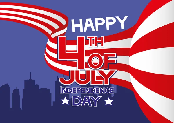 Glad 4 juli - självständighetsdagen. — Stock vektor