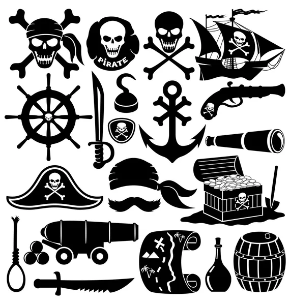 Accesorios piratas . — Vector de stock