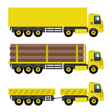 Set of trucks. clipart