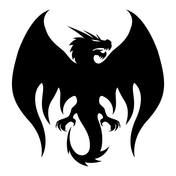 Black dragon. — Stock Vector