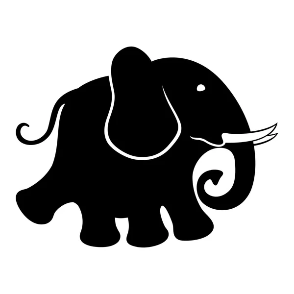 Éléphant sur fond blanc . — Image vectorielle