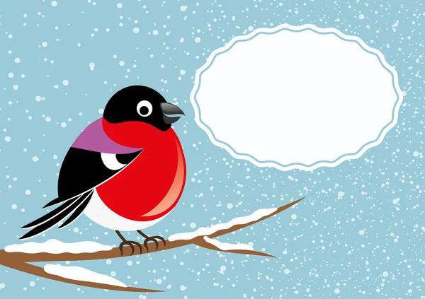 红腹灰雀在冬天背景. — 图库矢量图片