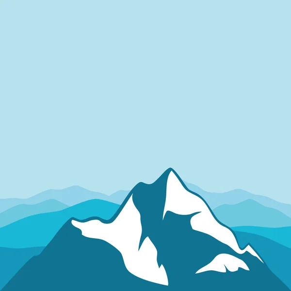 Sommet de montagne sur fond bleu . — Image vectorielle