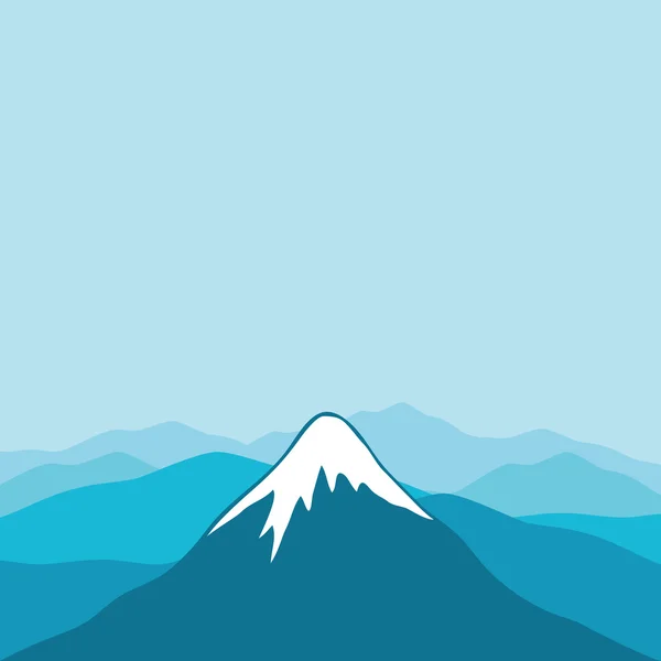 Mountain top on blue — Stock Vector