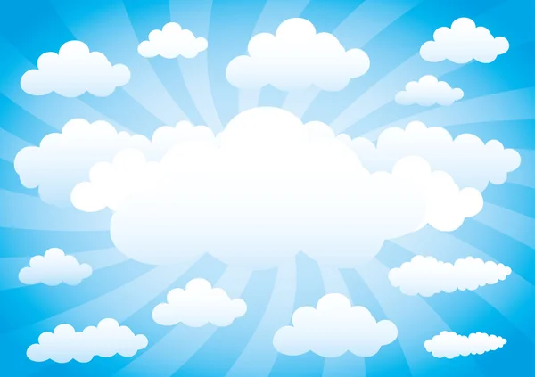 Nubes en el cielo azul. — Vector de stock