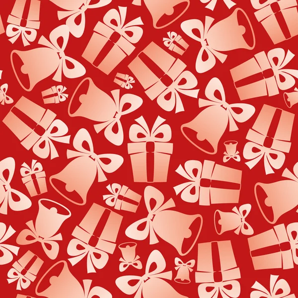 Cloches et cadeaux de Noël — Image vectorielle