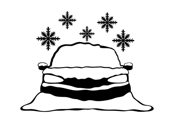 Auto sotto la neve. — Vettoriale Stock