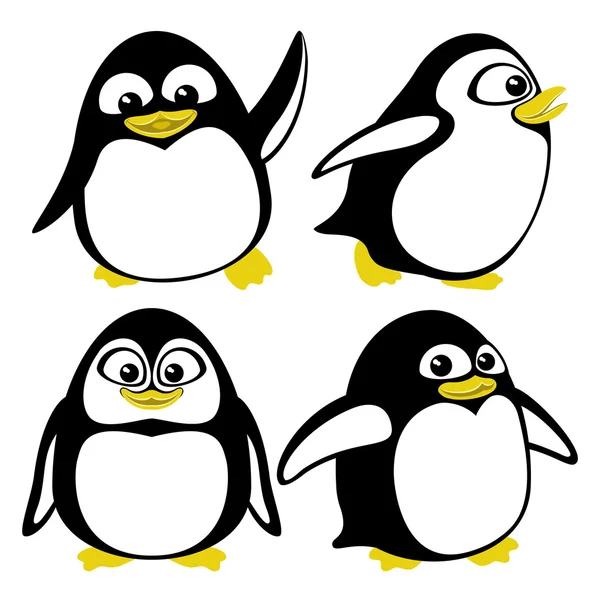 Pingüinos en blanco . — Archivo Imágenes Vectoriales