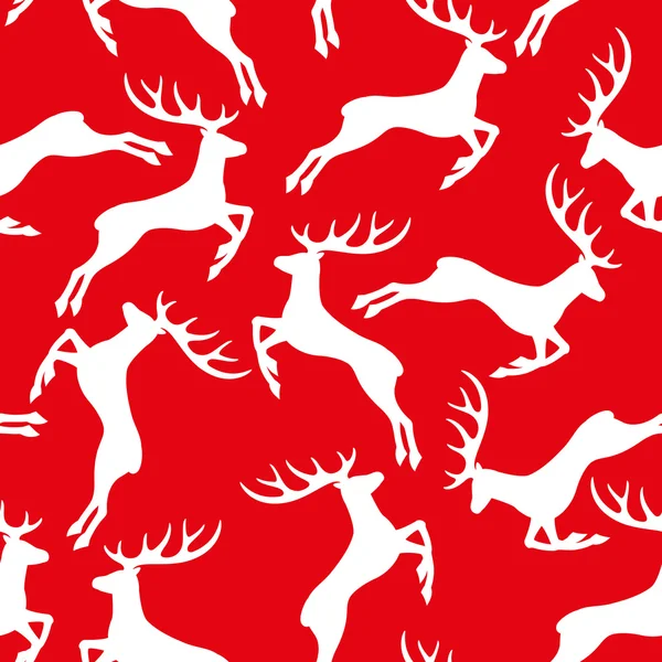 Bílý jelen na červené — Stockový vektor