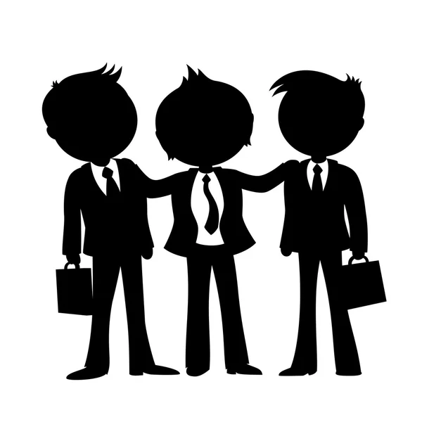 Drie zakenman teken. — Stockvector