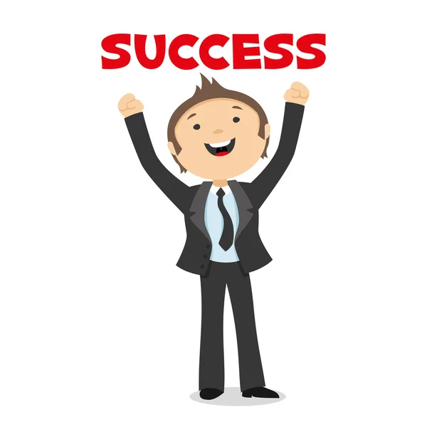 Businessman enjoys success. — Stock Vector