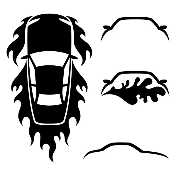 Iconos de coche sobre fondo blanco . — Vector de stock