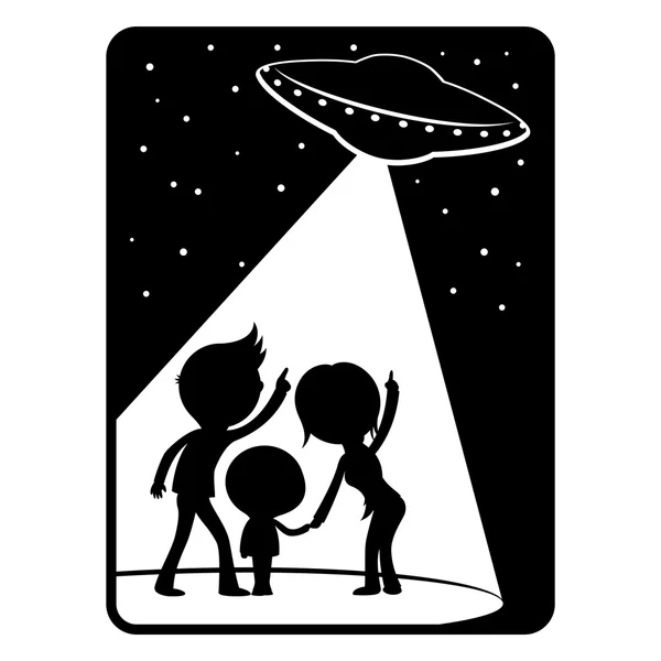 Ember látott UFO-k. — Stock Vector