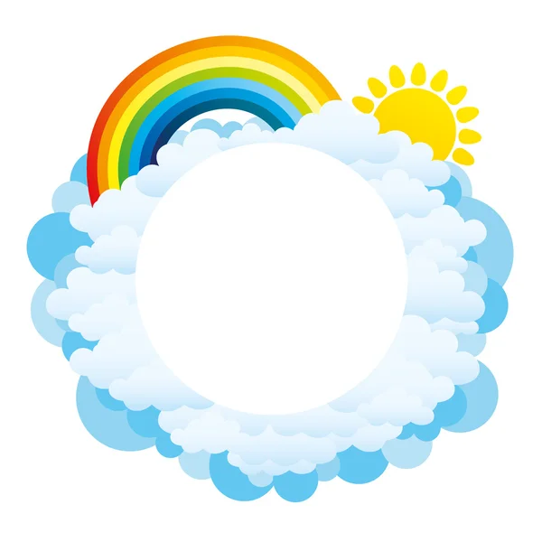 Regenbogen, Sonne und Wolken — Stockvektor