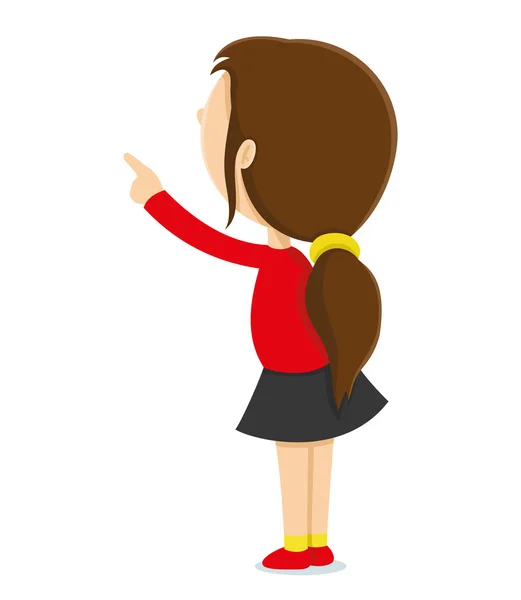 Girl shows a finger up. — Stock Vector