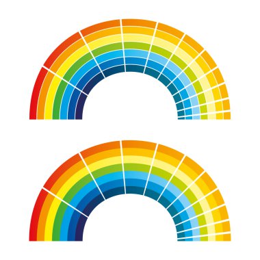 Beyaz arkaplanda gökkuşağı.