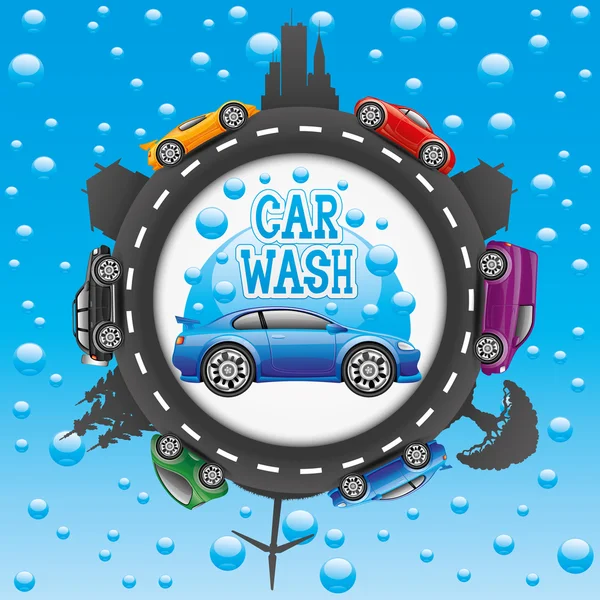 Car wash teken. — Stockvector