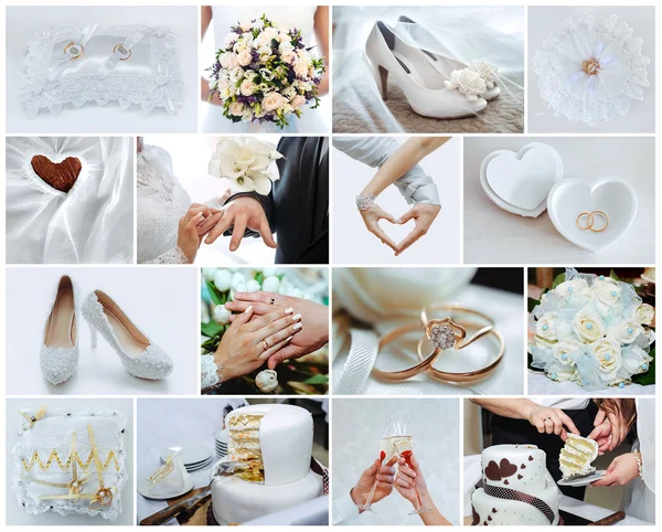 Collage de fotos de boda — Foto de Stock