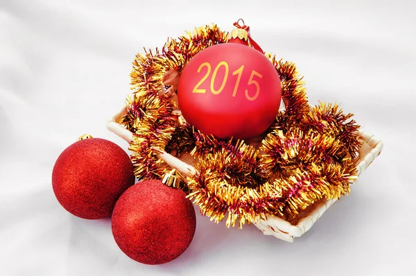 Christmas and new year red ball — Stock Photo, Image