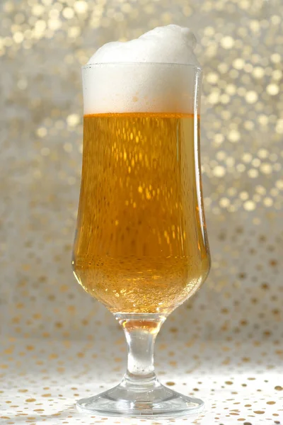 Beer.Pint of Beer close up isolated on abstract background. Cold Craft light Beer in a glass