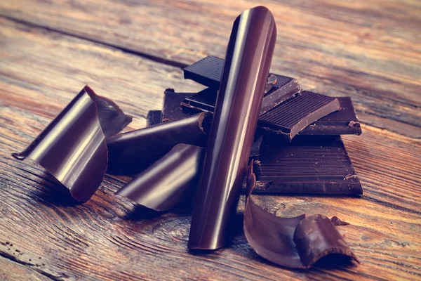 Raspas de chocolate escuro — Fotografia de Stock