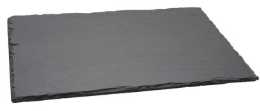 Beyaz arkaplanda izole edilmiş boş siyah kare levha