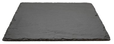 Beyaz arkaplanda izole edilmiş boş siyah kare levha