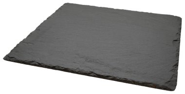 Beyaz arkaplanda izole edilmiş boş siyah kare levha