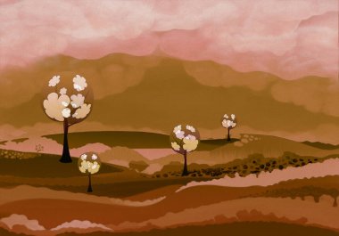 Ağaçlı sonbahar manzarası