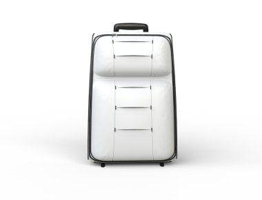 Beyaz seyahat Bagaj bavul - Önden Görünüm