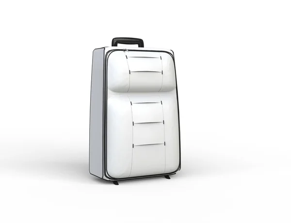 Custodia bagaglio da viaggio bianco su sfondo bianco — Foto Stock