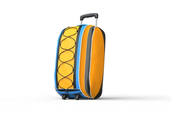 Orange baggage suitcase on white background — Stock Photo, Image