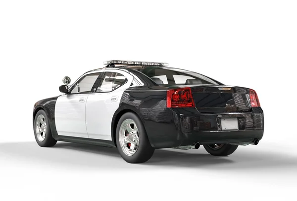 Carro de polícia sem decalques - vista traseira — Fotografia de Stock