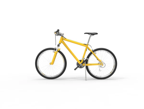 Bicicleta de montaña amarilla - vista lateral — Foto de Stock