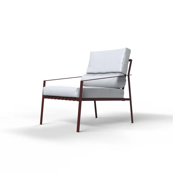 White armchair on white background side view — Stock Photo, Image