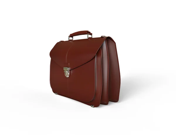 Brown briefcase on white background — Stock Photo, Image