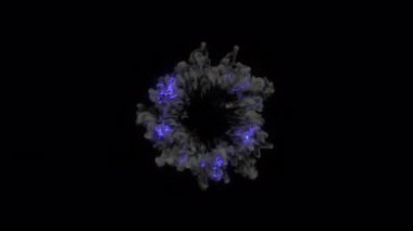 Sihirli etki, mavi büyülü patlama, fantezi mavi alev patlaması ve duman - 4K vfx element