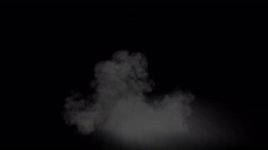 Havada toz parçacıkları uçuşan küçük ve hızlı bir patlama ve ardından devam eden duman - 4K, Pist mat paslı Pro Res