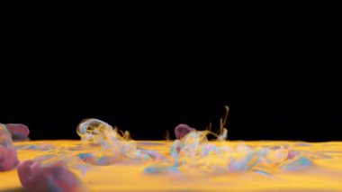 Yabancı gezegenin kaynayan yüzeyi - soyut kaynayan duman arka plan şablonu - VFX elementi maske kartı ile 4K Pro Res