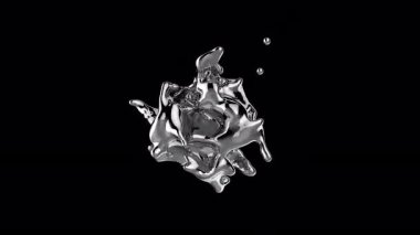 Sıvı metal damlası şekil değiştirir ve akar.